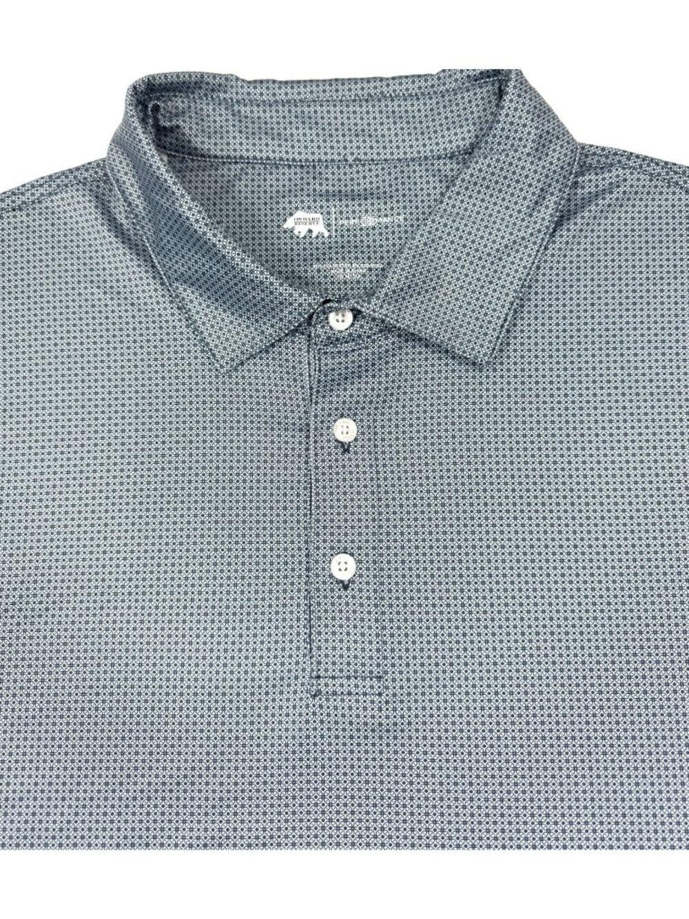 Onward Reserve Mens Polo Shirt Size 2XL Geometric Print Performance Golf Preppy